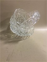 8.5" Tall Crystal Basket w/ Handle