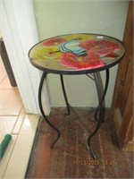 Glass Top Accent Table w/Butterfly