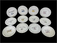 Set of 12 Pottery Barn "The Forties" Plates