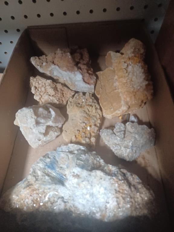 Box Lot of Collector Geode Like Stones