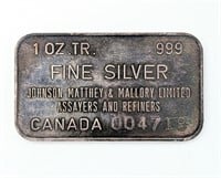 1 OZ TR Fine Silver 999