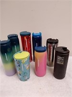 Group of Starbucks insulated cups