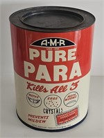 LARGE VTG AMR PURE PARA TIN WITH LID-GREAT SHAPE