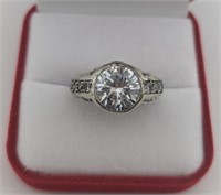 Sterling Cushion Cut White Sapphire Ring
Nice