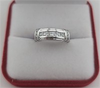 Sterling Channel Set White Sapphire Ring
Size