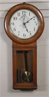 A Seth Thomas No.2 Oak Regulator Wall Clock,