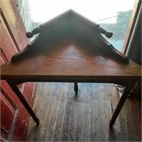 Solid oak corner table