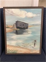 Vintage Oil Painting Time Passes On Framed