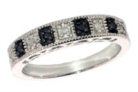 Quality Natural Black & White Diamond Band