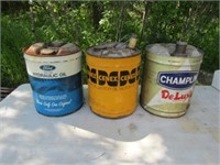 Cenex, Ford, Champlin 5 Gal. Metal Cans