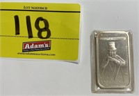 1 OUNCE, .999 SILVER BAR, W. C. FIELDS BAR