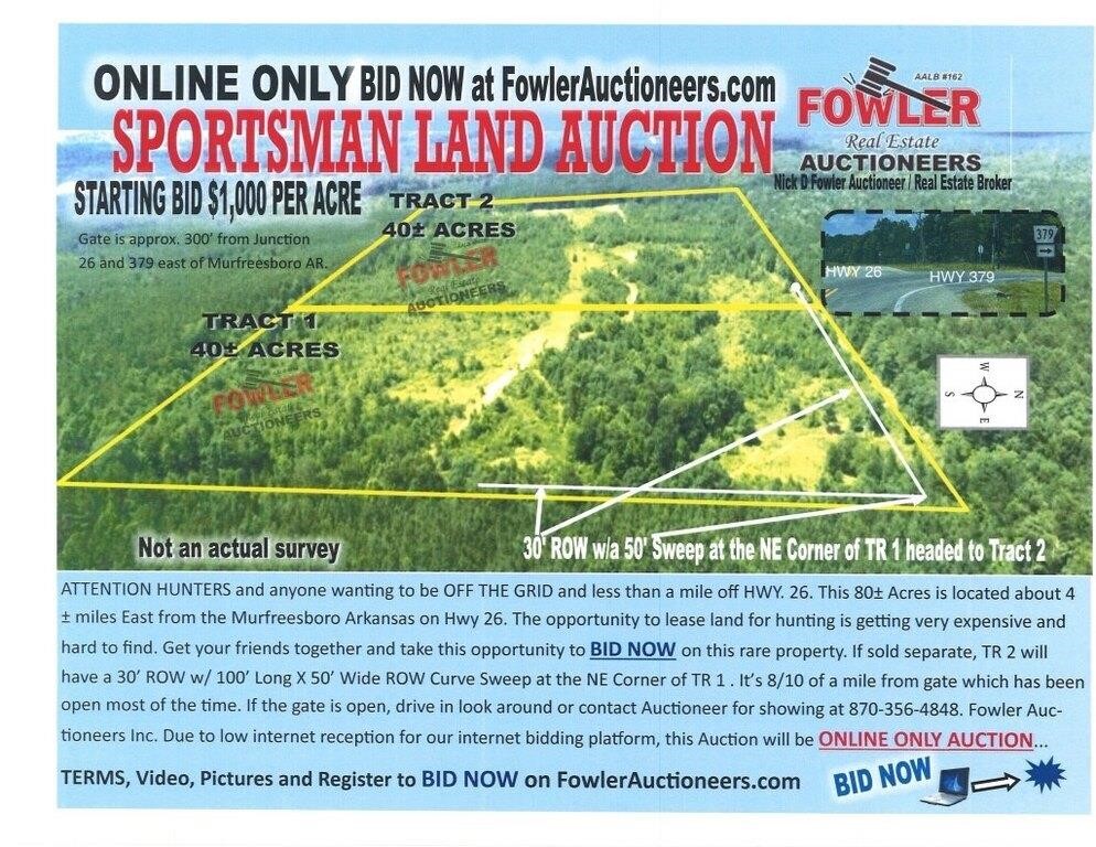 ONLINE ONLY SPORTSMAN LAND AUCTION