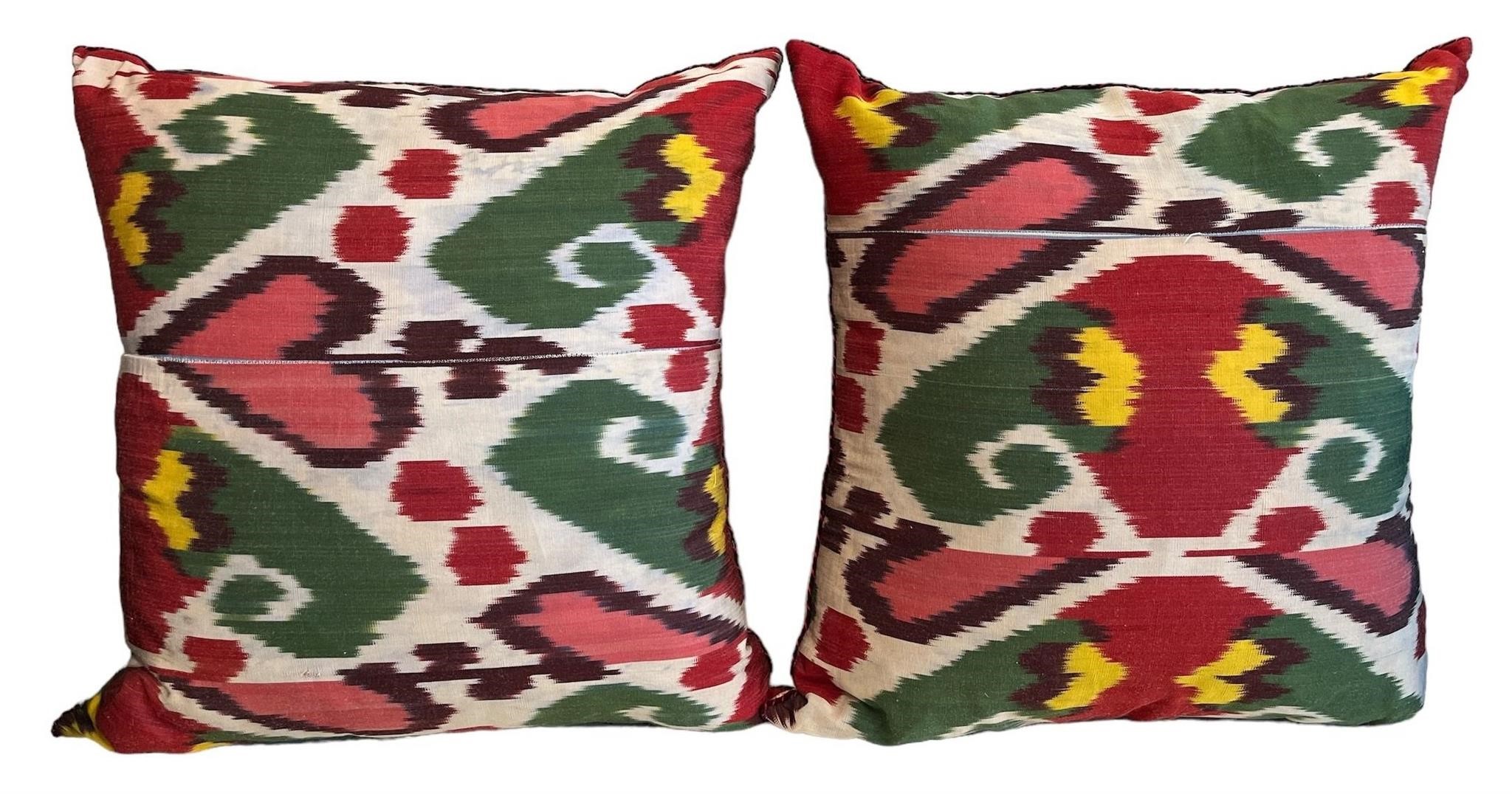 Two Ikat Pattern Throw Pillows