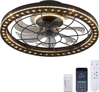 Ceiling Fan w/ Light  Low Profile LED Dimmable  Re