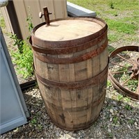 Wooden Barrel 36" H - Needs TLC