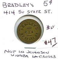 Bradley's 414 So. State St. Good For 5¢ Token