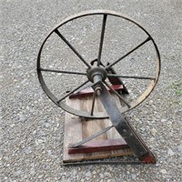 Vintage Wheel Barrow Wheel 17" W
