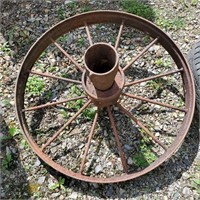 Vintage Metal Wagon Wheel 32" W