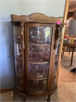 ANTIQUE OAK CHINA HUTCH CONTENTS NOT INCLUDED