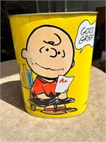 Vintage Charlie Brown and Snoopy Wastebasket