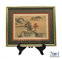 Handpainted Silk Oriental Landscape