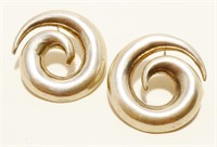 1" Spiral Sterling Silver Stud Earrings 6.5g