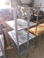 2 gray Metal shelves- 58" tall x 30* x 12"