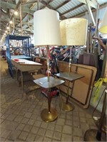 2 mid century floor lamps w/ built in table- both