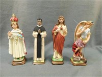 Figurines 8.5" T, 3" W. Four religious themed