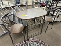Lot of 2 walnut - 3 piece dinette set comes with