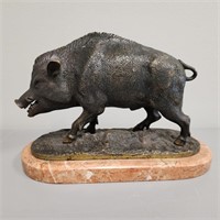 Belsk Erno Es Tarsa Wild Boar Bronze Sculpture