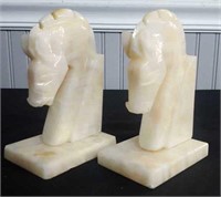 Stone Horse Head Bookends