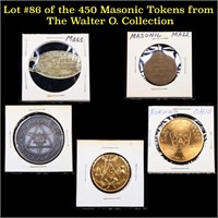 Lot #86 of the 450 Masonic Tokens from The Walter