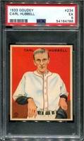 1933 Goudey Carl Hubbell PSA Graded.