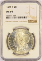 A 2nd Certified 1882-S Morgan Dollar.