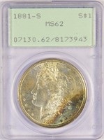 Early Certified 1881-S Morgan Dollar.