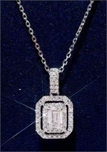 Natural diamond pendant 18k gold