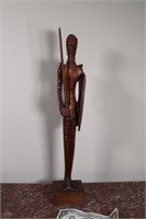 Mexican Hand Carved Wood Sculpture. 17"