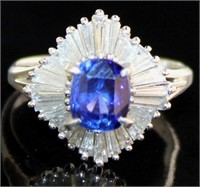 Platinum 2.69 ct Natural Sapphire & Diamond Ring