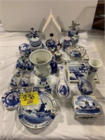 GROUP OF BLUE & WHITE COLORED CHINA