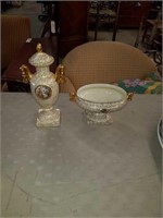 Bowl and urn made in England pieces
