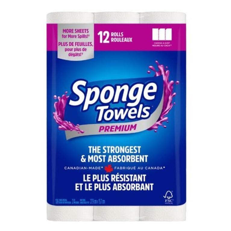 12-Pk Sponge Towels Premium Paper Towels