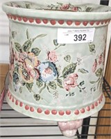 FLORAL CERAMIC FOOTED PLANTER