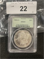 1884-O MORGAN SILVER DOLLAR - MS64