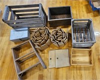 Wooden Crates and Other Items