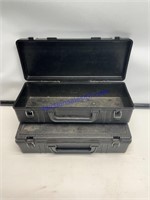 Two plastic toolboxes 13 1/2” long by 6” wide