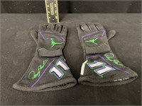 Denny Hamlin Air Jordan NASCAR Gloves SIGNED