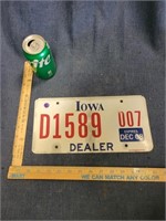 IA Dealer License Plate D1589