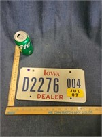 IA Dealer License Plate D2276