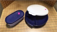 Tupperware divided plate with lid and container